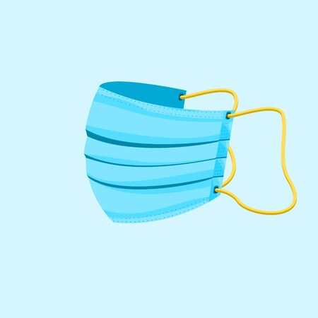 Editable Isolated Side View Shaped Medical Mask Vector Illustrationのイラスト素材
