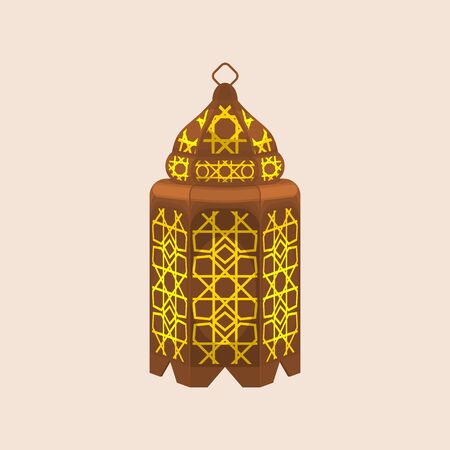 Editable Isolated Standing Ramadan Arabian Lamp Vector Illustrationのイラスト素材