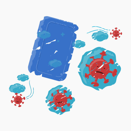 Editable Isolated Vector Illustration of Bar Soap Works Against Coronavirus in Brush Strokes Style for Artwork Element of Healthcare and Medical Related Designのイラスト素材