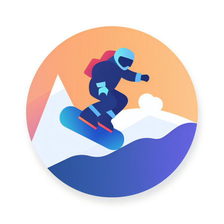 Snowboarder flat icon. Snowboarding, extreme sport. Vector illustrationの素材