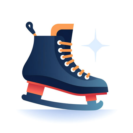 Ice skates icon. Vector illustration in flat style. Isolated on white background.の素材