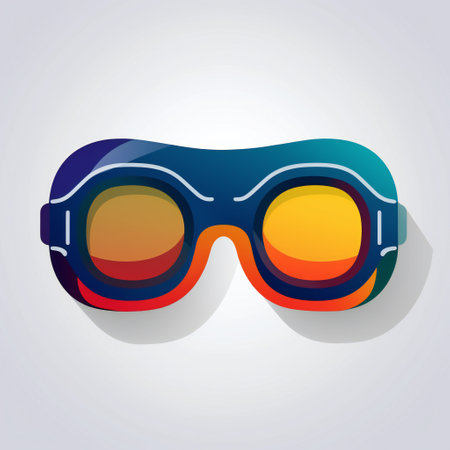 Ski goggles icon. Vector illustration of ski goggles. Flat design.の素材