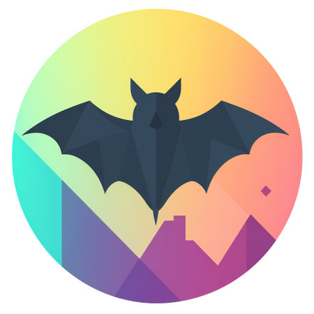 Bat flat icon. Halloween vector symbol with long shadow, eps 10の素材