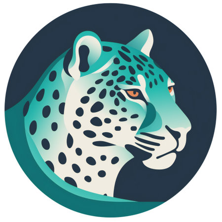Panther portrait. Hand drawn vector illustration in cartoon style.の素材
