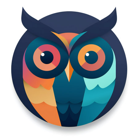 Owl icon, vector illustration. Flat design style. Owl icon.の素材