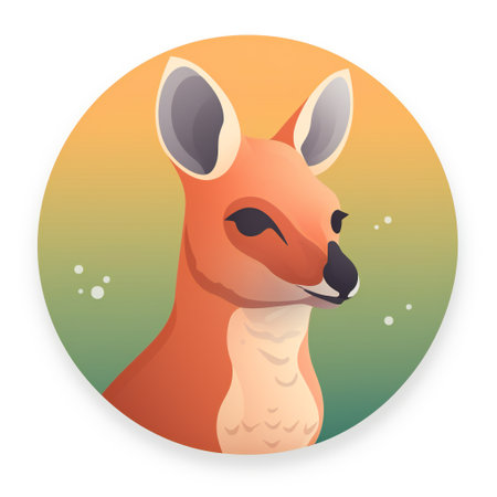 Cute kangaroo icon. Vector illustration in cartoon style.の素材