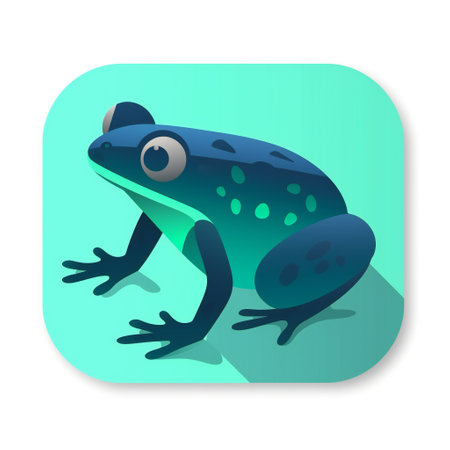 Frog icon, flat design with long shadow, vector illustration.の素材