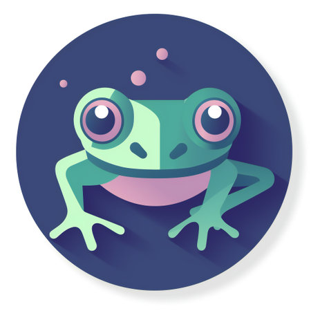 Frog icon, flat design. Vector Illustration, EPS 10の素材