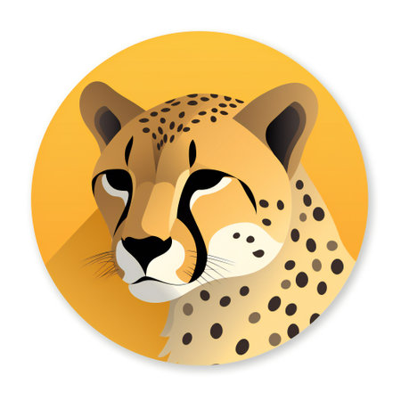 Cheetah icon. Vector illustration of cheetah head.の素材