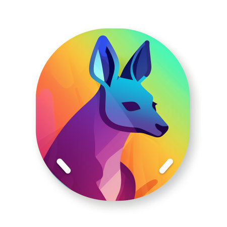 Kangaroo flat icon. Vector illustration of kangaroo.の素材