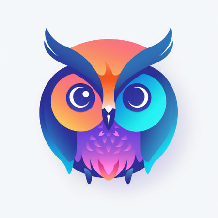 Owl head with blue eyes. Vector illustration for your design.の素材