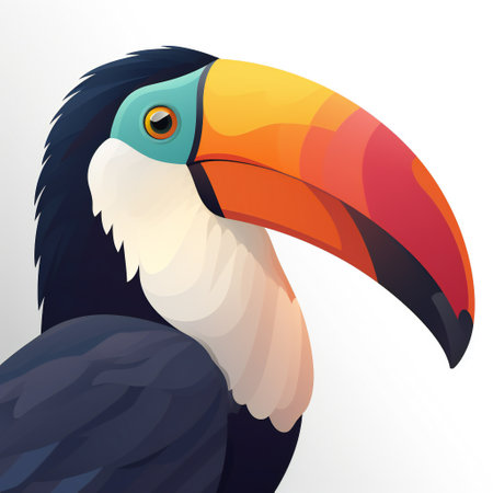 Toucan bird on white background. Vector illustration for your designの素材