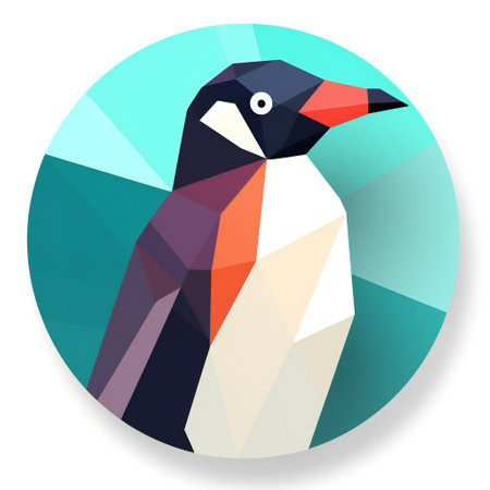 Penguin polygonal icon. Vector illustration of a penguin.の素材