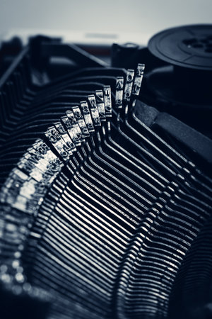 Close up of vintage typewriter letters and symbols. Antique Typewriterの写真素材
