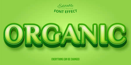 Organic text effect, green editable font styleのイラスト素材