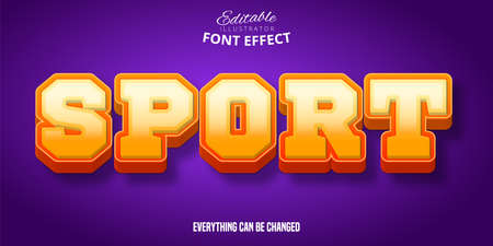 Sport text, 3d orange and yellow editable font effectのイラスト素材