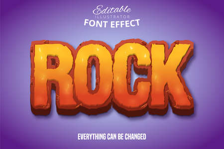Rock text, editable font effectのイラスト素材