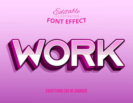 Work text, editable text effectのイラスト素材