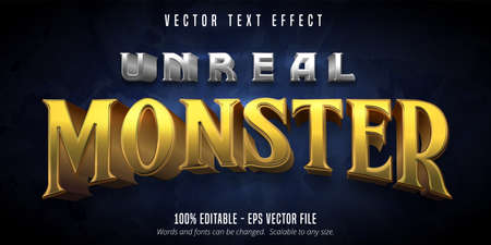 Unreal monster text, game style editable text effectのイラスト素材