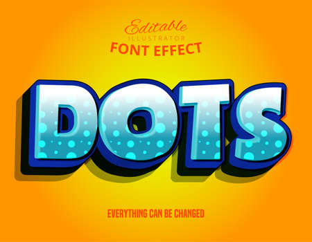 Dots text, editable font effectのイラスト素材