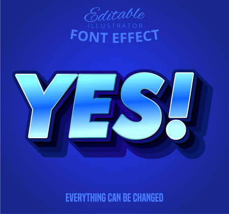 Yes text, editable text effectのイラスト素材
