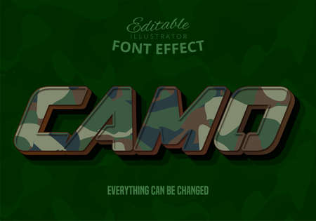 Camo text, editable text effectのイラスト素材