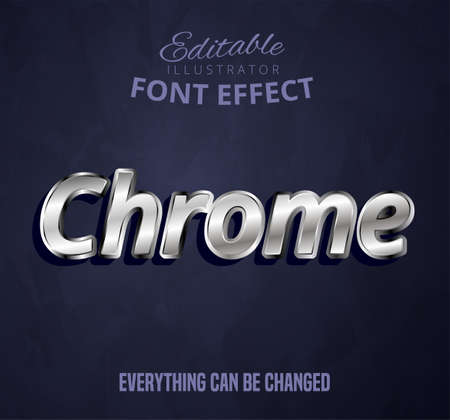 Chrome text, editable font effectのイラスト素材