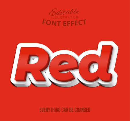 Red text, editable font effectのイラスト素材