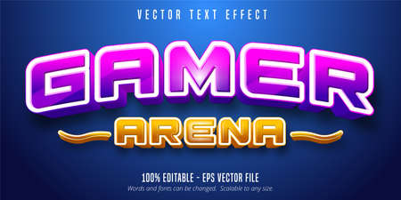 Gamer arena text, game style editable text effectのイラスト素材