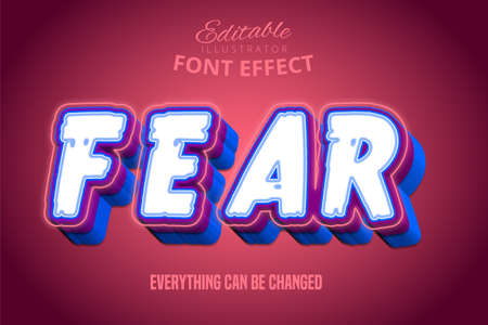 Fear text, 3d editable font effectのイラスト素材