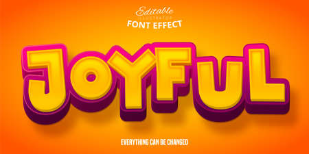 Joyful text, 3d editable font effect