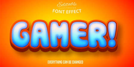 Gamer text, 3d editable font effectのイラスト素材