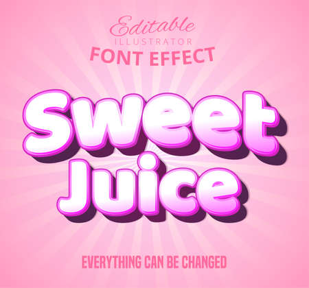 Sweet juice text, editable font effectのイラスト素材