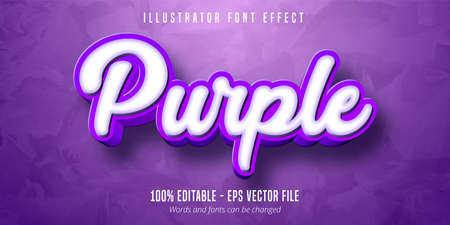 3d purple editable text effectのイラスト素材