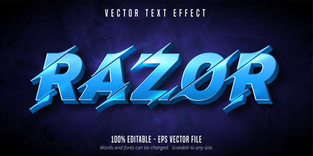 Razor text, cutout style editable text effectのイラスト素材