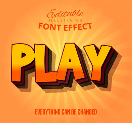 Play text, editable font effectのイラスト素材