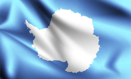 Antarctica flag blowing in the wind. part of a series. Antarctica waving flag.のイラスト素材
