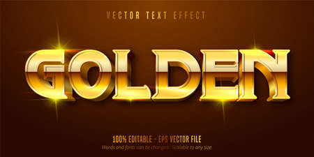 Golden text, shiny gold style editable text effectのイラスト素材