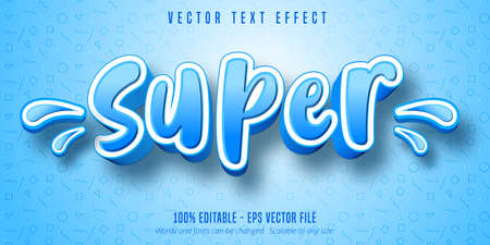 Super text, cartoon style editable text effectのイラスト素材
