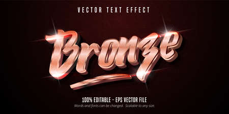 Bronze text, shiny metallic style editable text effectのイラスト素材