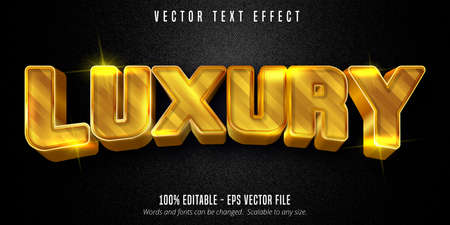 Luxury text, shiny golden style editable text effectのイラスト素材