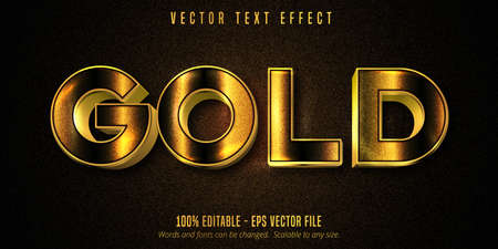 Gold text, shiny golden style editable text effectのイラスト素材