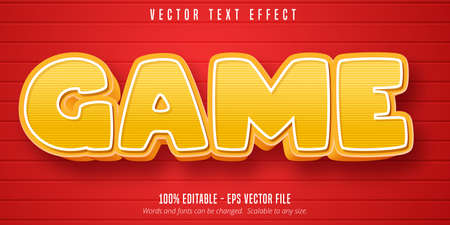 Game text, cartoon style editable text effectのイラスト素材