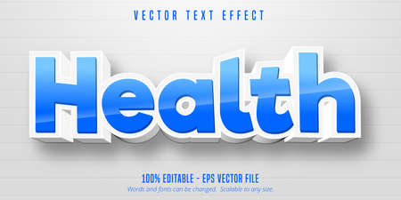 Health text, cartoon style editable text effectのイラスト素材
