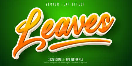 Leaves text, cartoon style editable text effectのイラスト素材