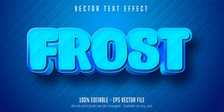 Frost text, cartoon game style editable text effectのイラスト素材