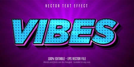 Vibes text, cartoon style editable text effect