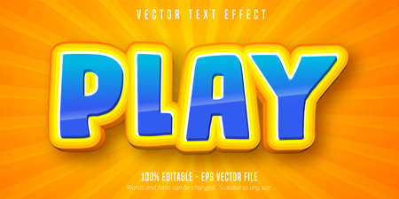 Play text, cartoon style editable text effectのイラスト素材
