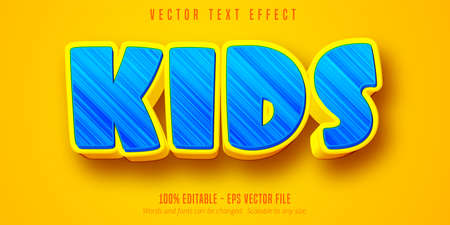 Kids text, cartoon style editable text effectのイラスト素材
