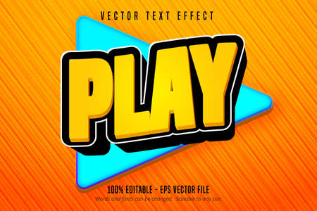 Play text, cartoon game style editable text effectのイラスト素材